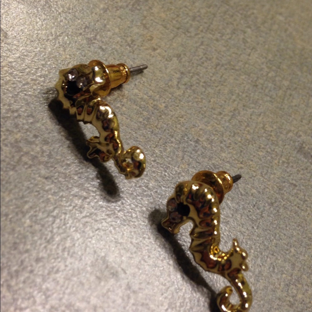 Gold Seahorse Earrings